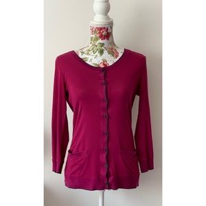 Theory Pink Button Up Cardigan Size M
